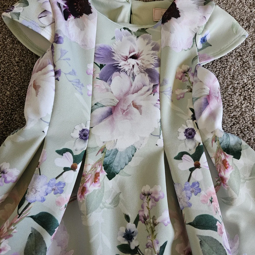 Lipsy Floral Kids Dress - Mint and Lavender Size 2Y-3Y